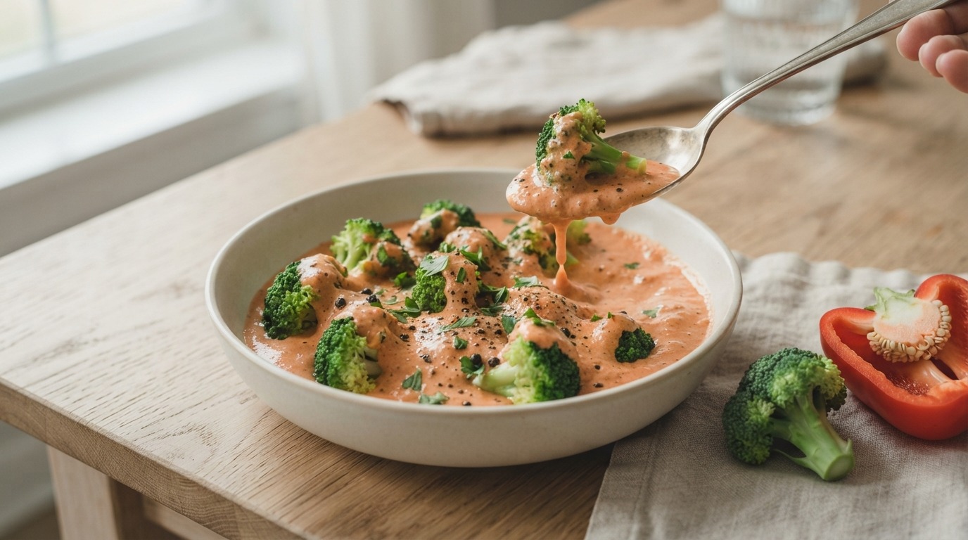Broccoli in paprika-roomsaus