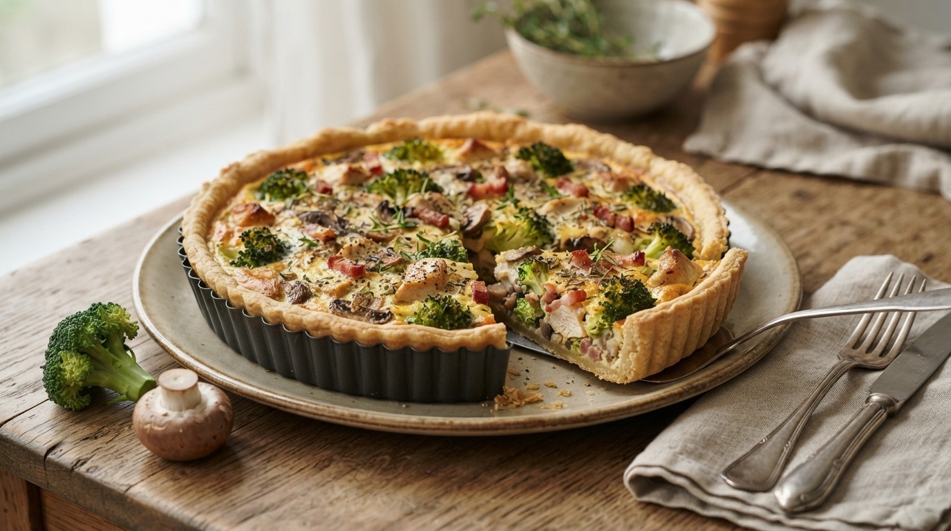 Broccoli kip quiche