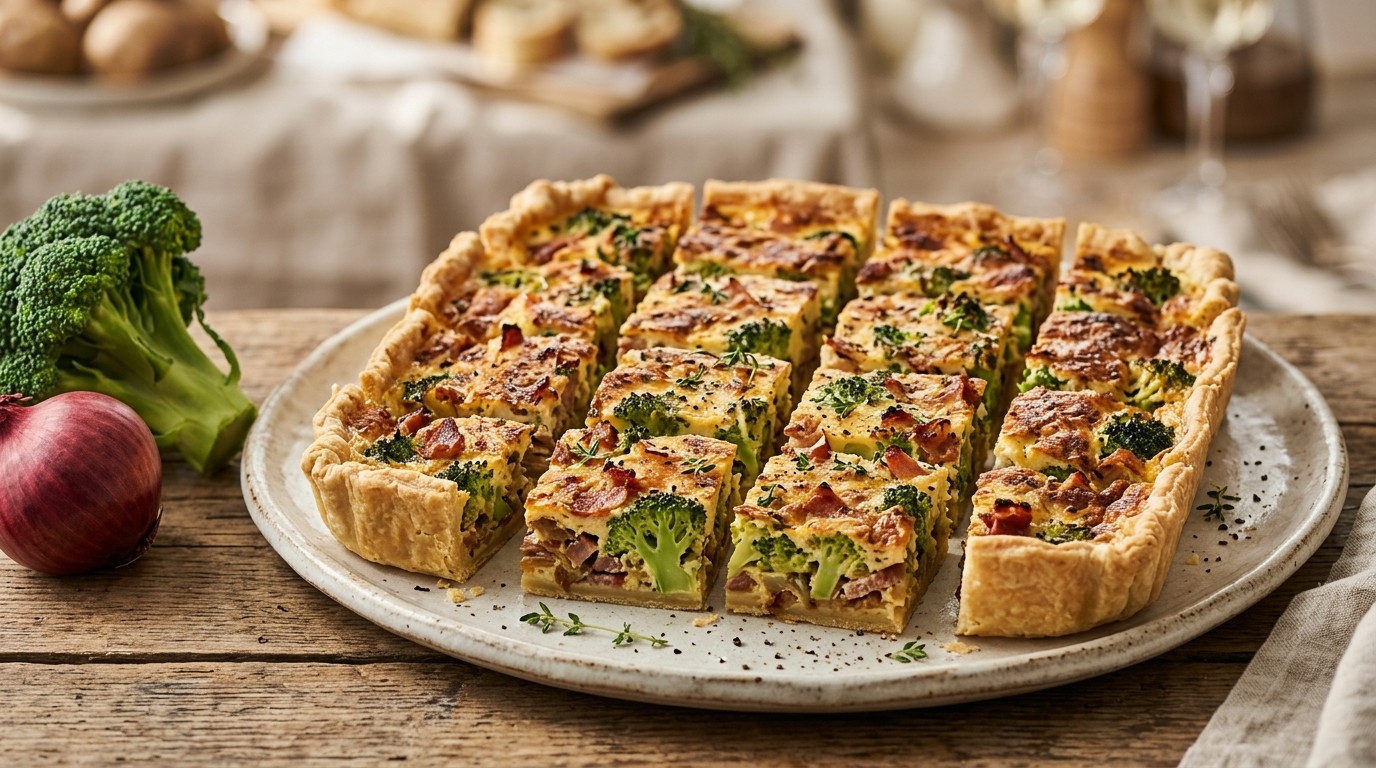 Broccoli-spekjesquiche Voor Buffet