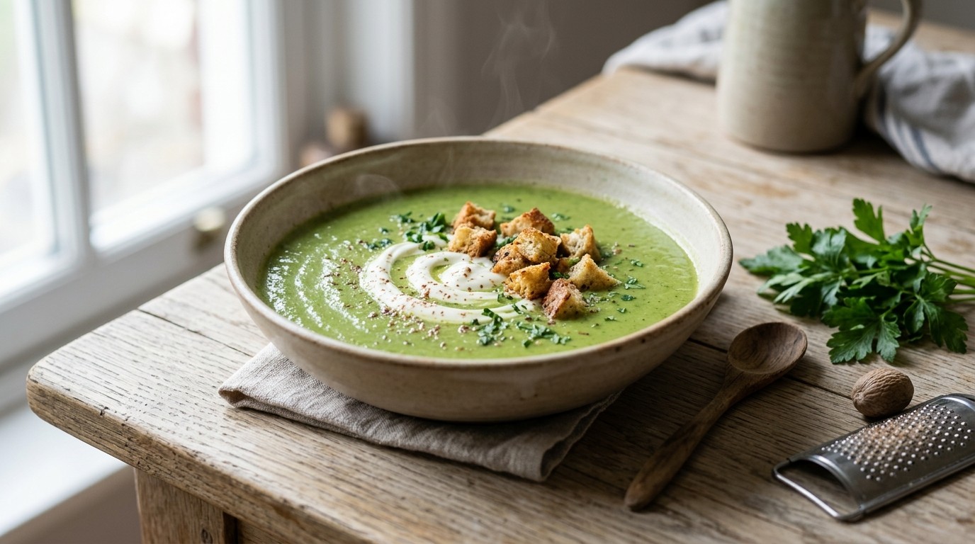 Broccolisoep met Croutons