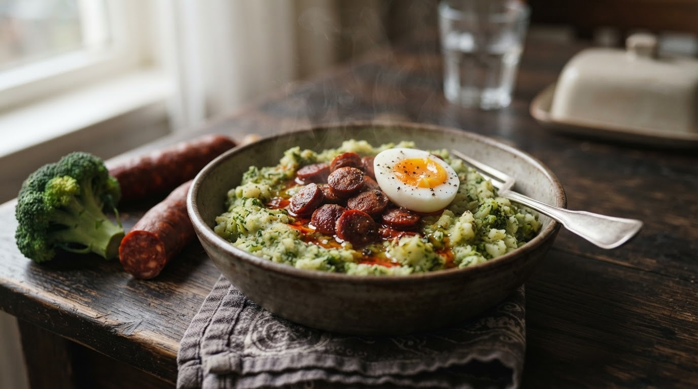 Broccolistamppot met chorizo