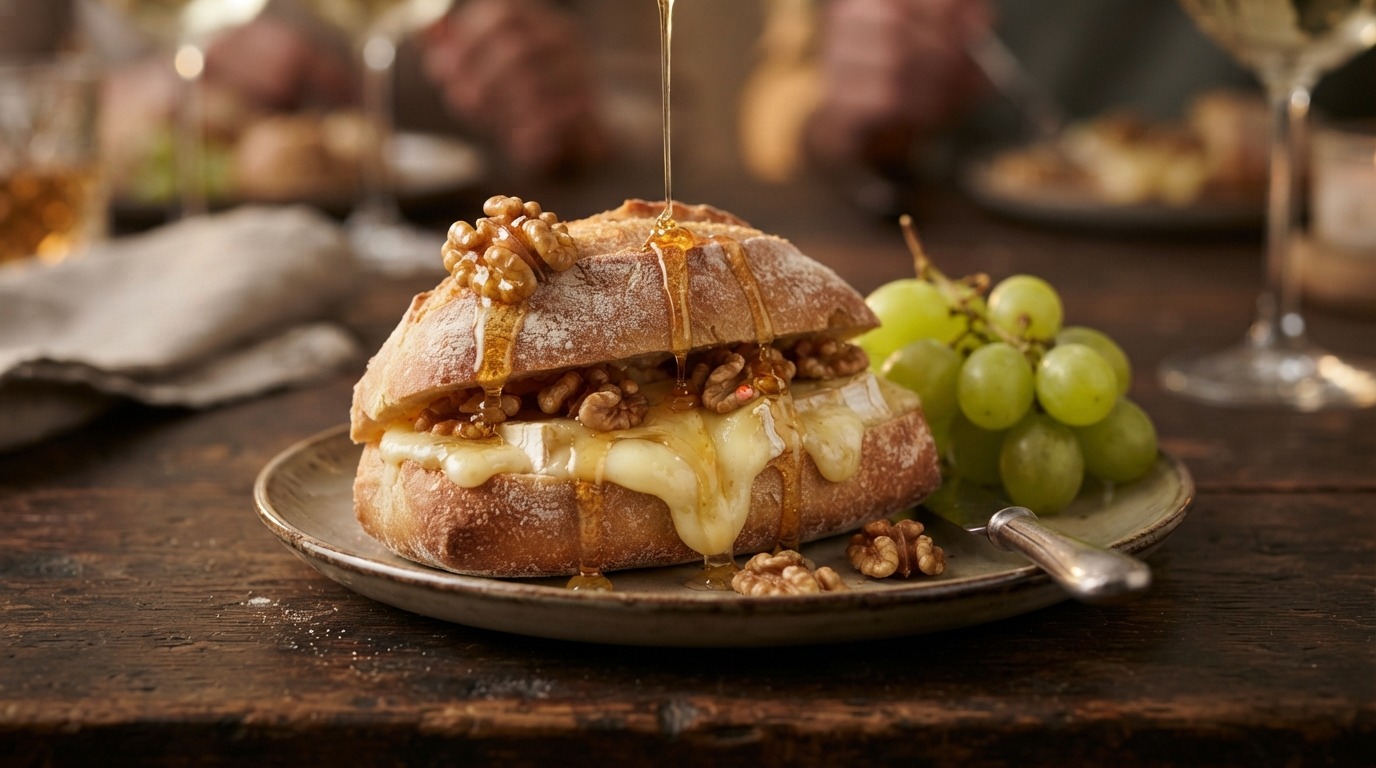Broodje Brie met Honing en Walnoten