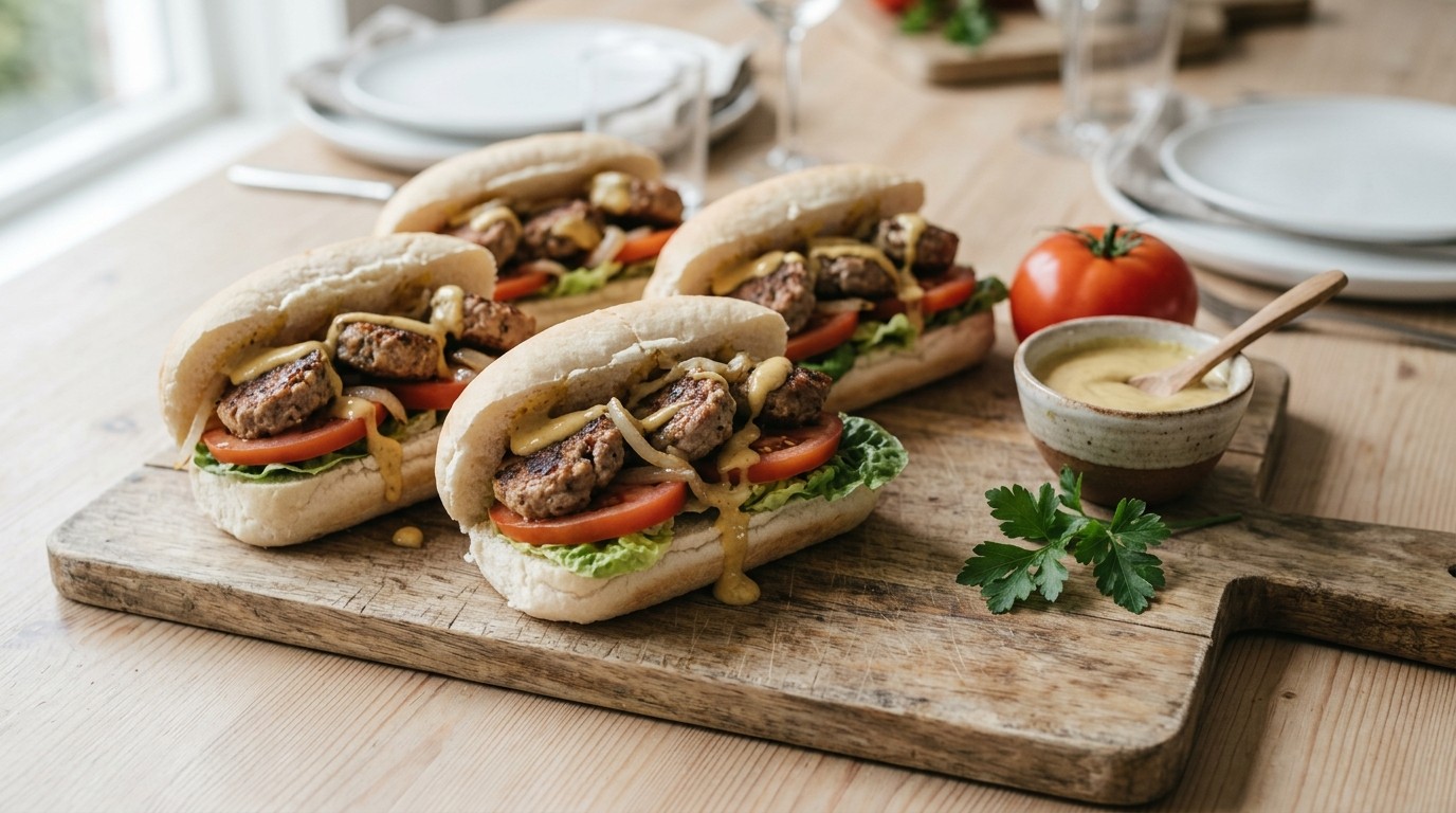 Broodje Gehakt met Mosterdaus vor Buffet