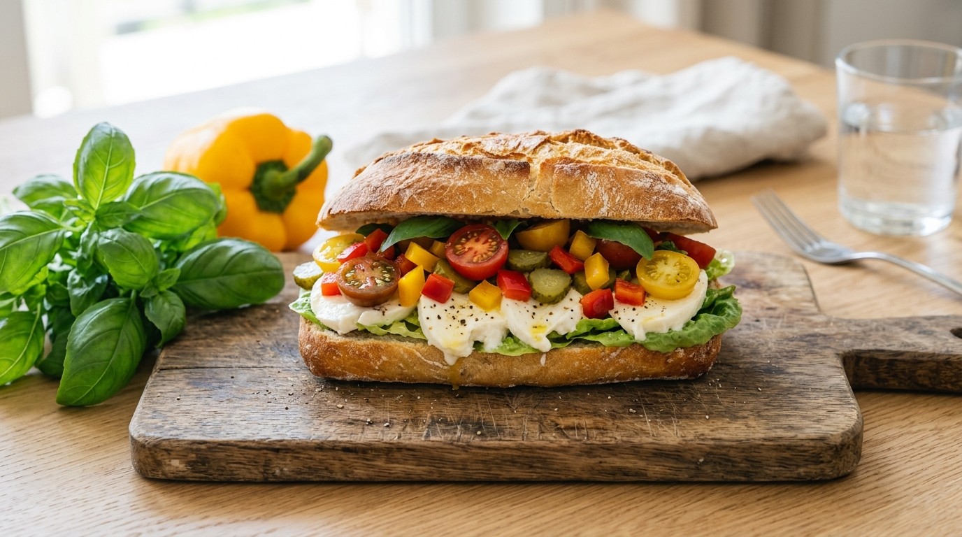 Broodje Tomatensalade met Mozzarella