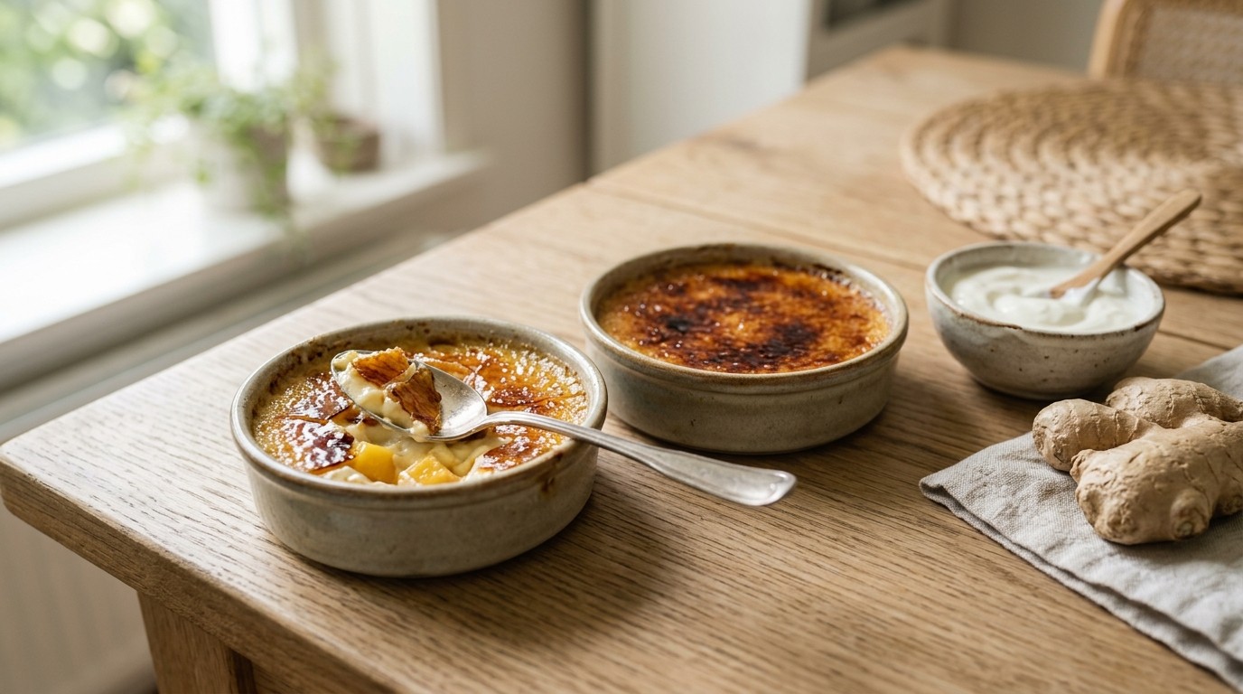 Brulèe van verse mango en mascarpone