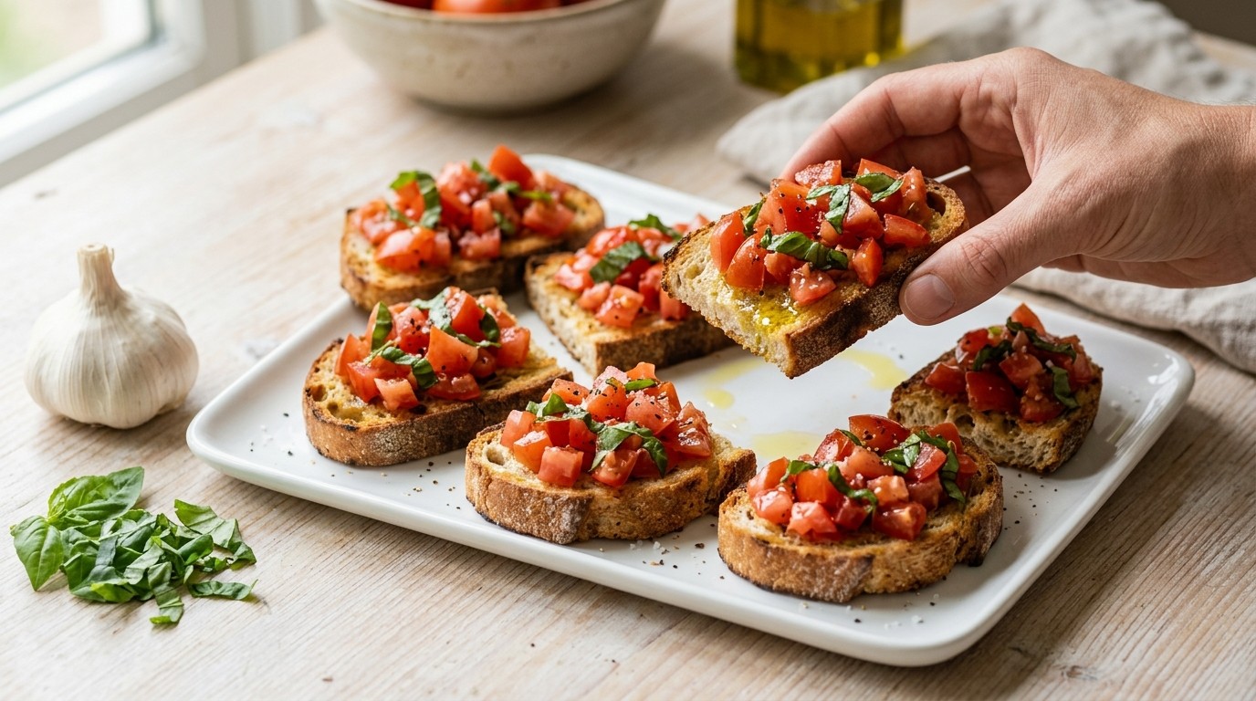 Bruschetta met Tomaat en Basilicum