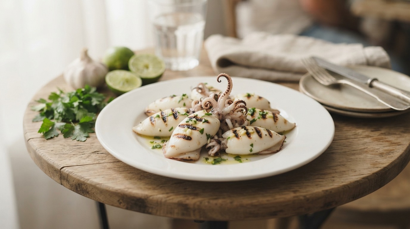 Calamares a la plancha (gegrilde pijlinktvis)