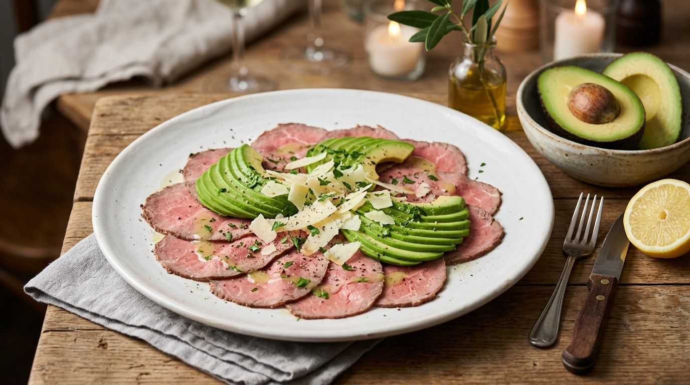 Carpaccio met Rosbief en Avocado