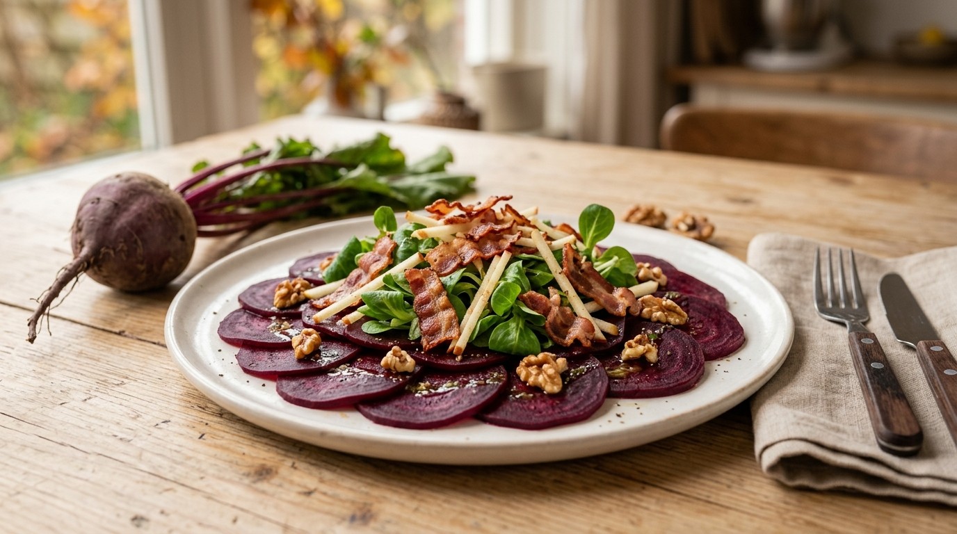 Carpaccio van Rode Bieten met Bacon