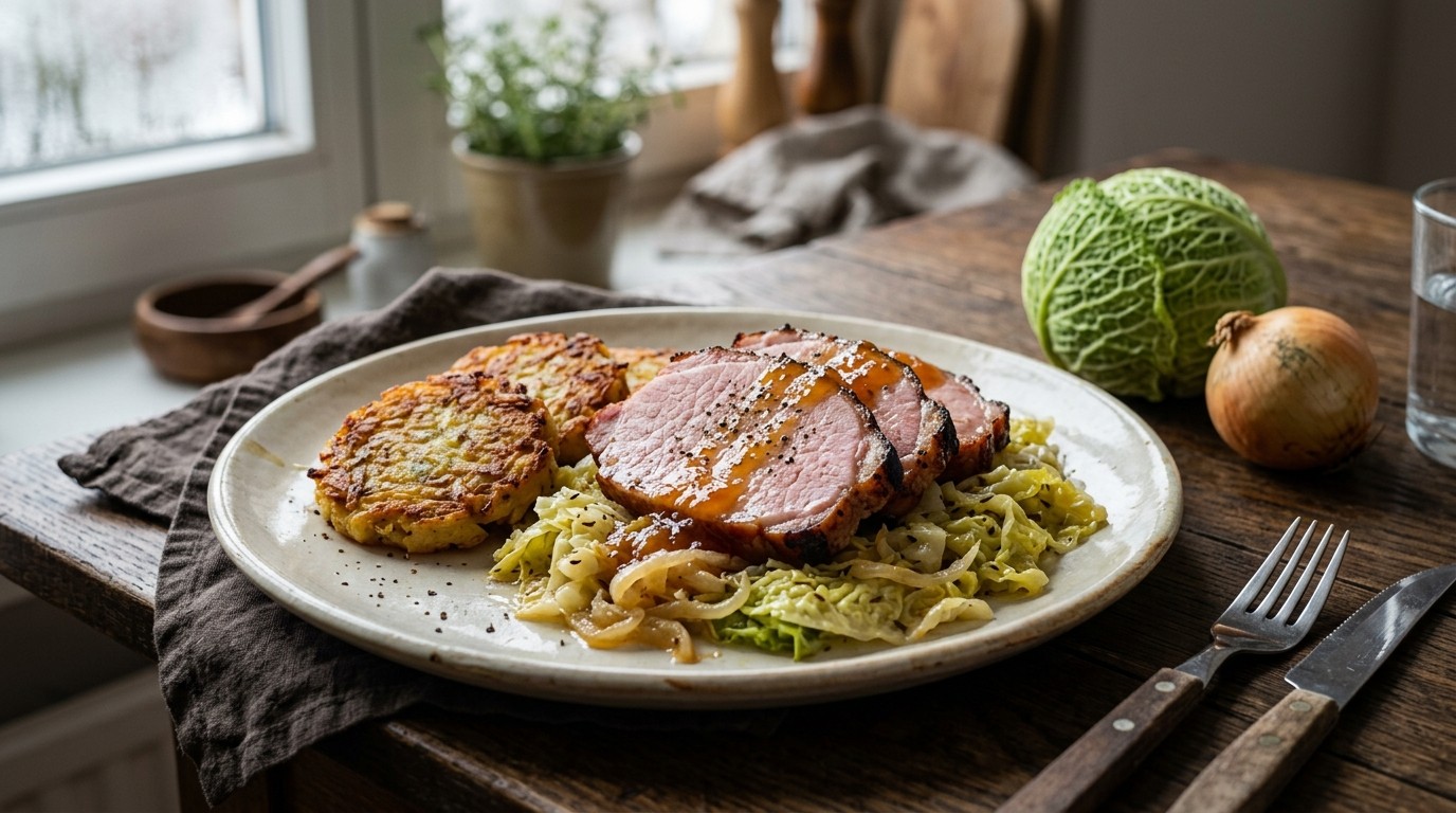 Casselerrib met Savooiekool