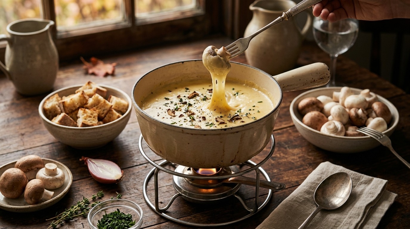 Champignon-kaasfondue