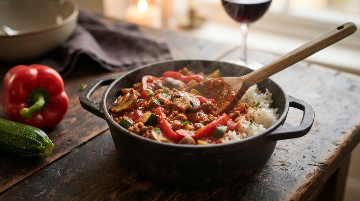 Champignon-paprika pot