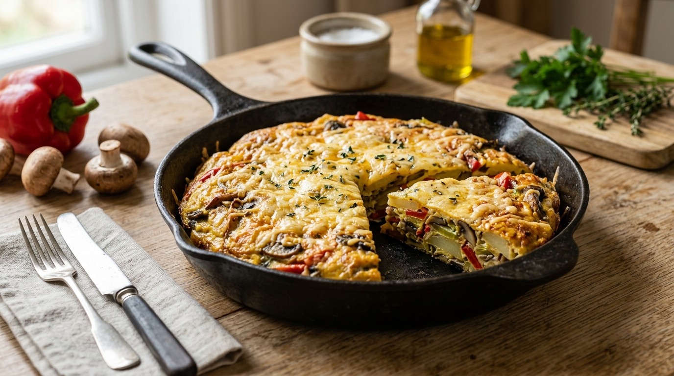 Champignon-paprika-tortilla