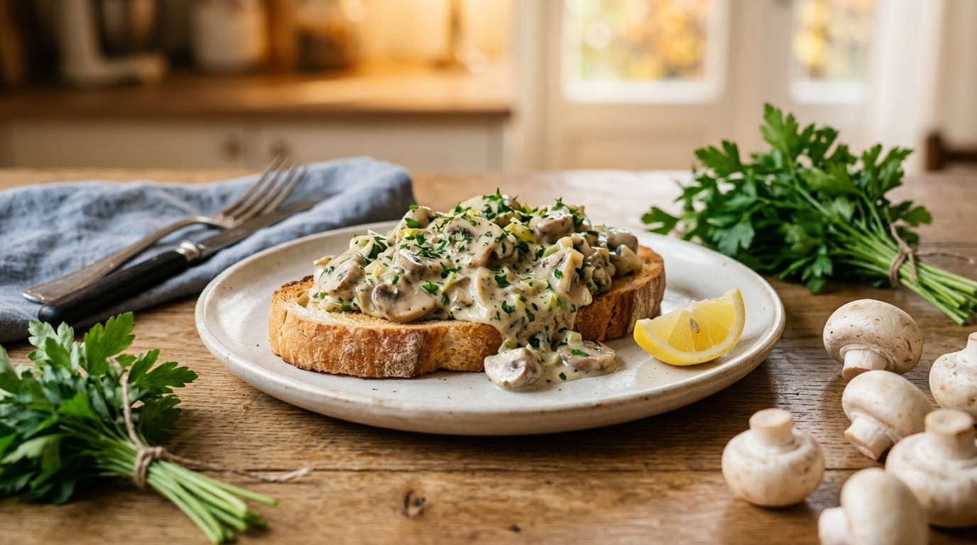 Champignonragout met tuinkruiden