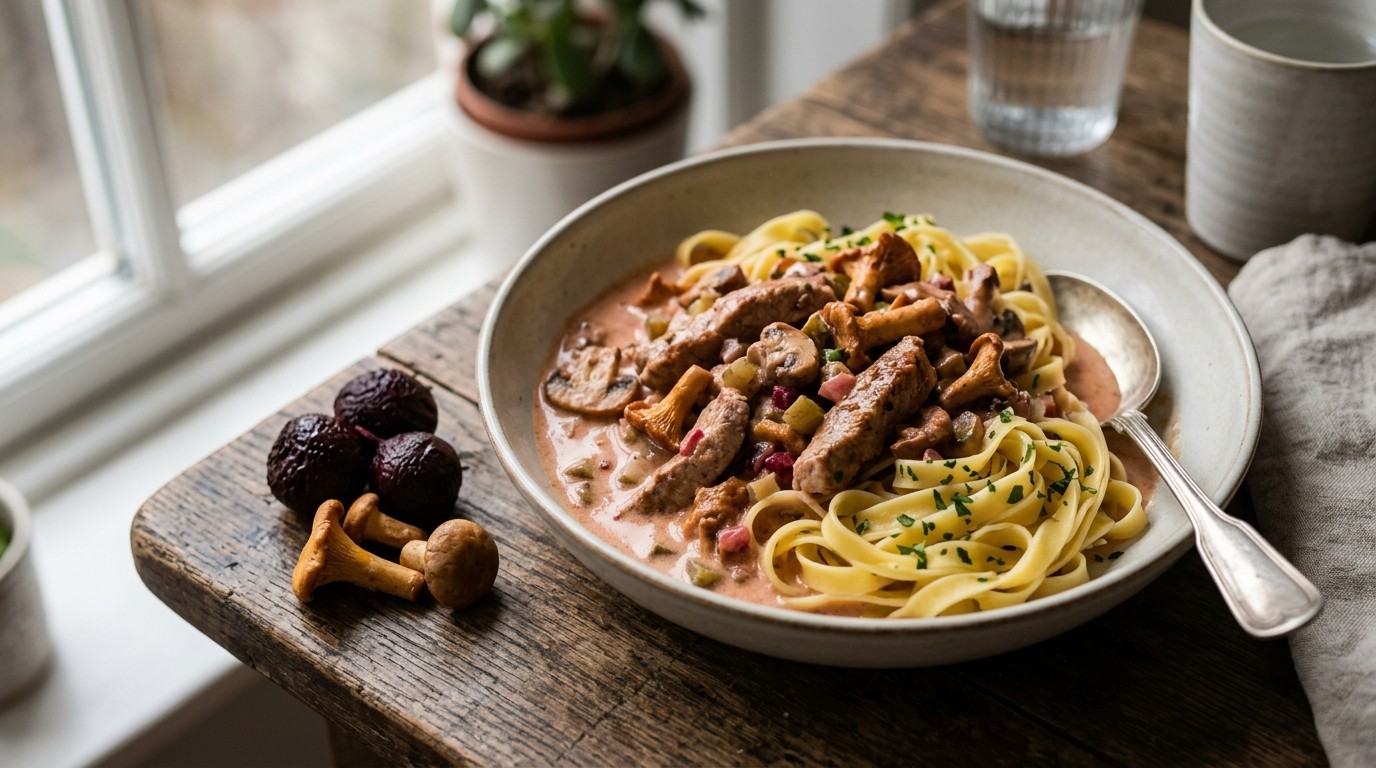 Champignonragout stroganoff