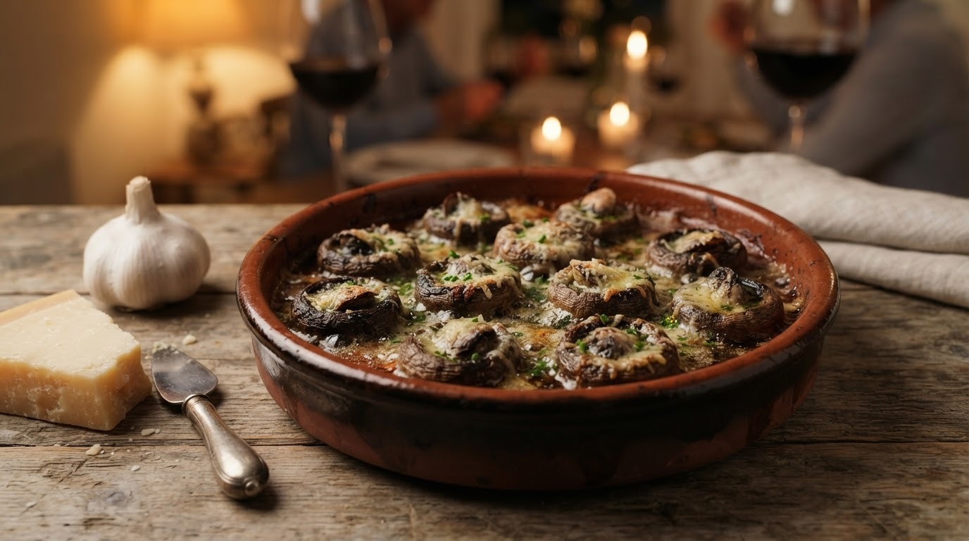 Champignons gevuld met slakken