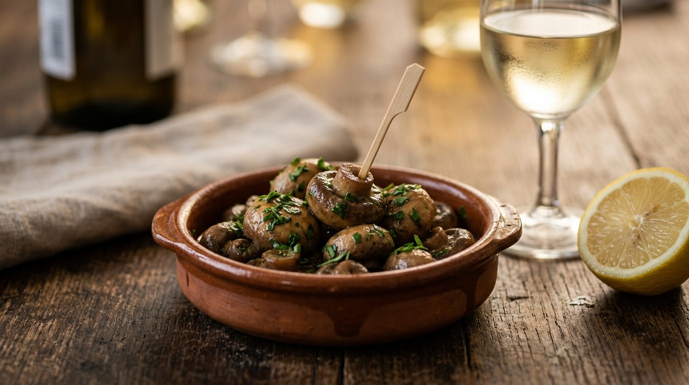 Champignons in wijn