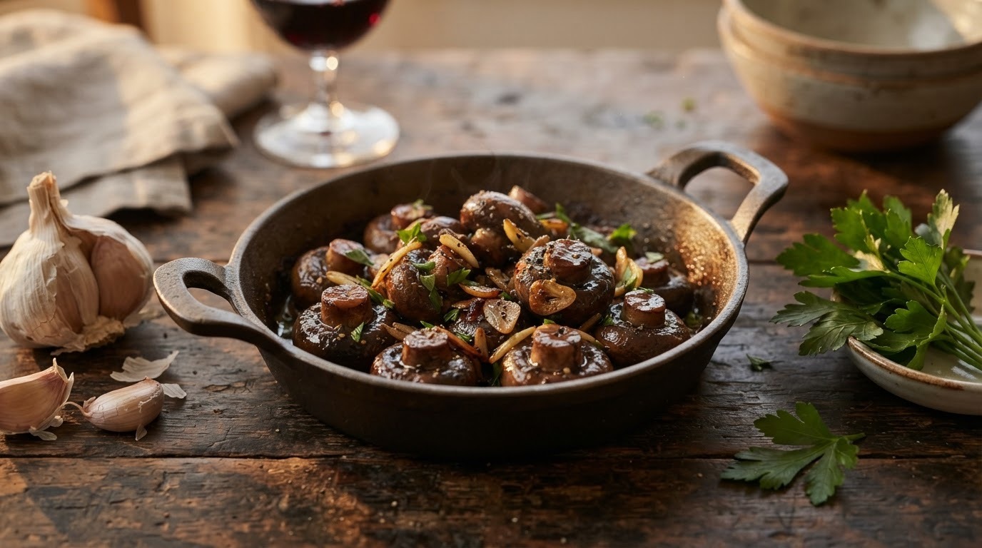 Champignons met knoflook