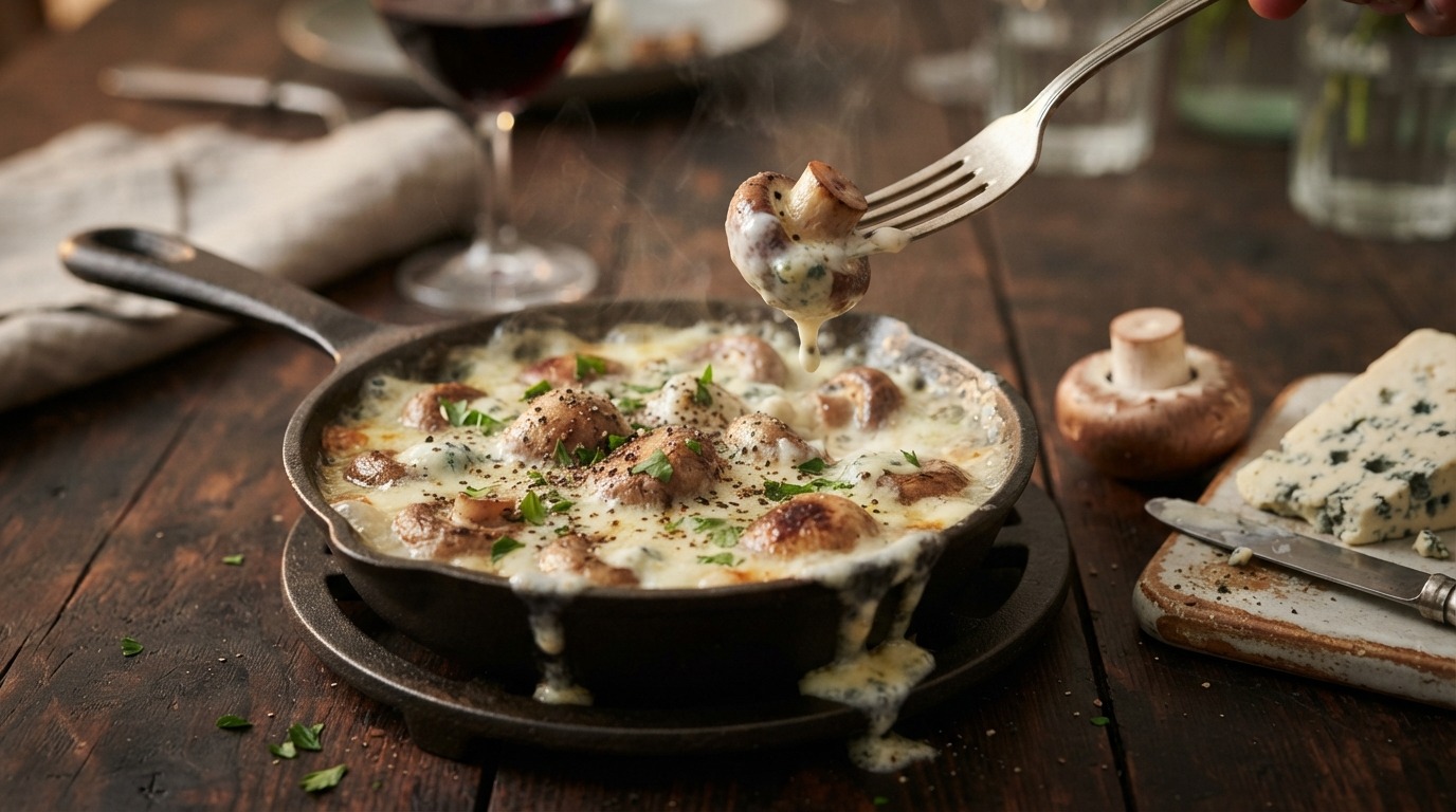 Champignons met roquefort