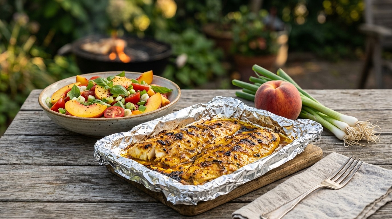 Chili-kerrievis met salade