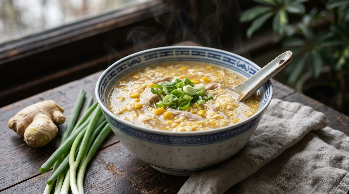 Chinese mais-kippesoep