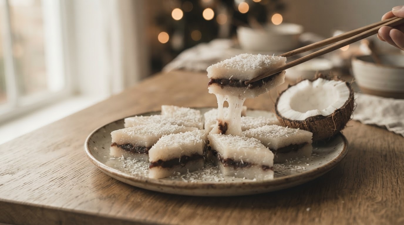 Chinese rijstcake met rode bonen
