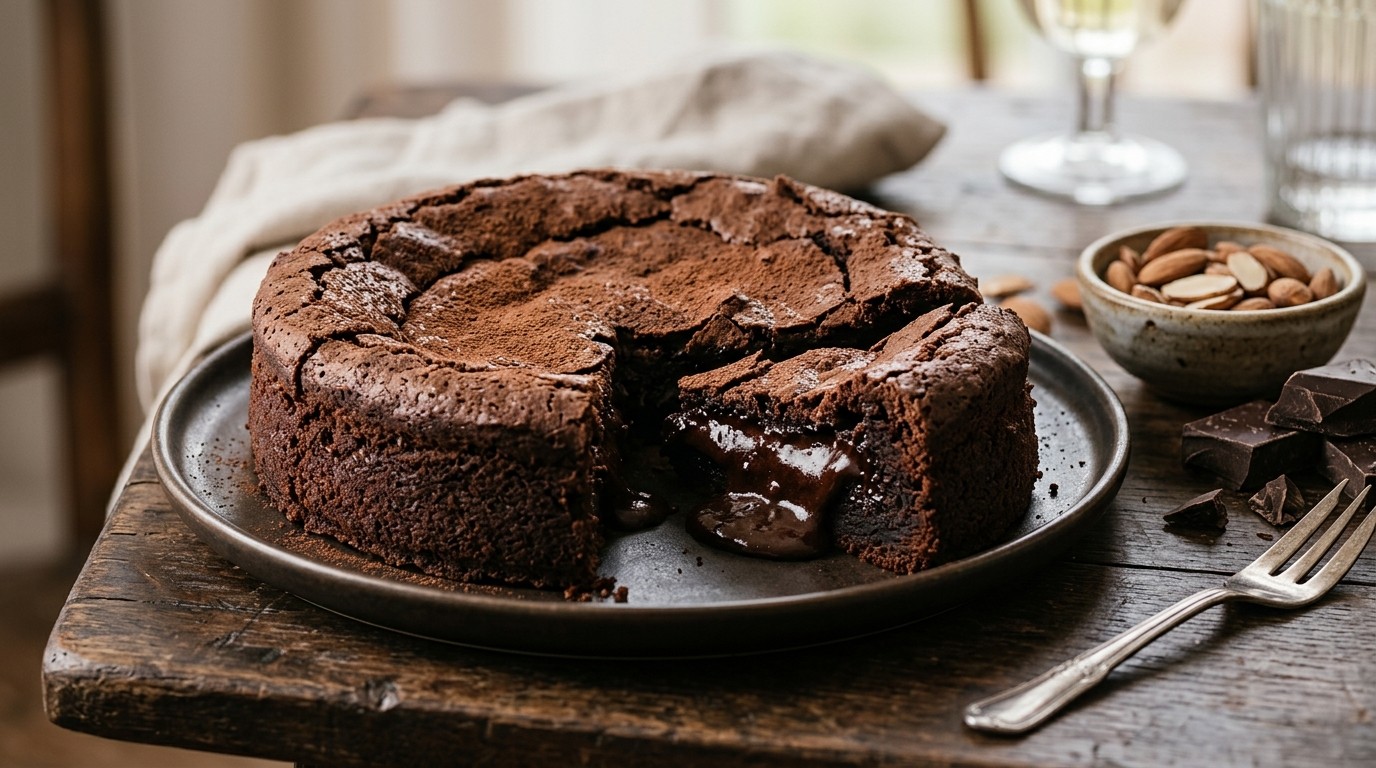 Chocolade cake met zachte vulling