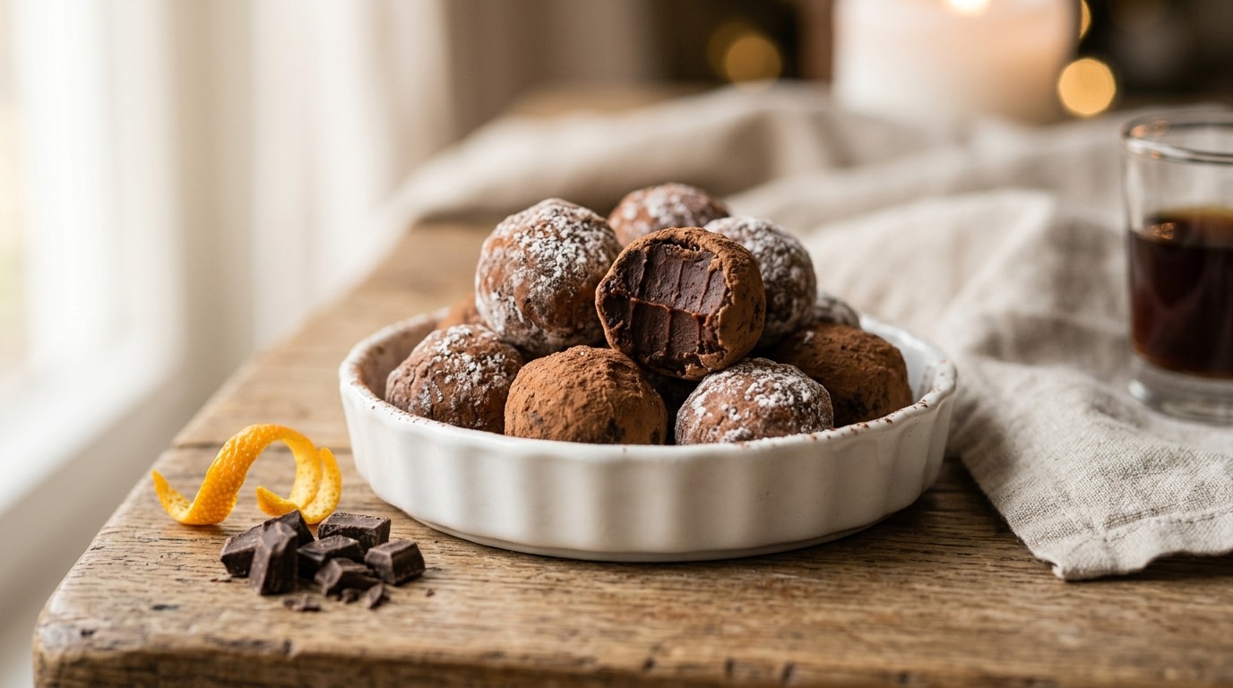 Chocolade-cointreau truffels
