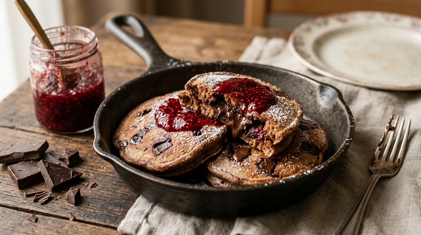 Chocolade-frambozenpannenkoekjes voor gourmet