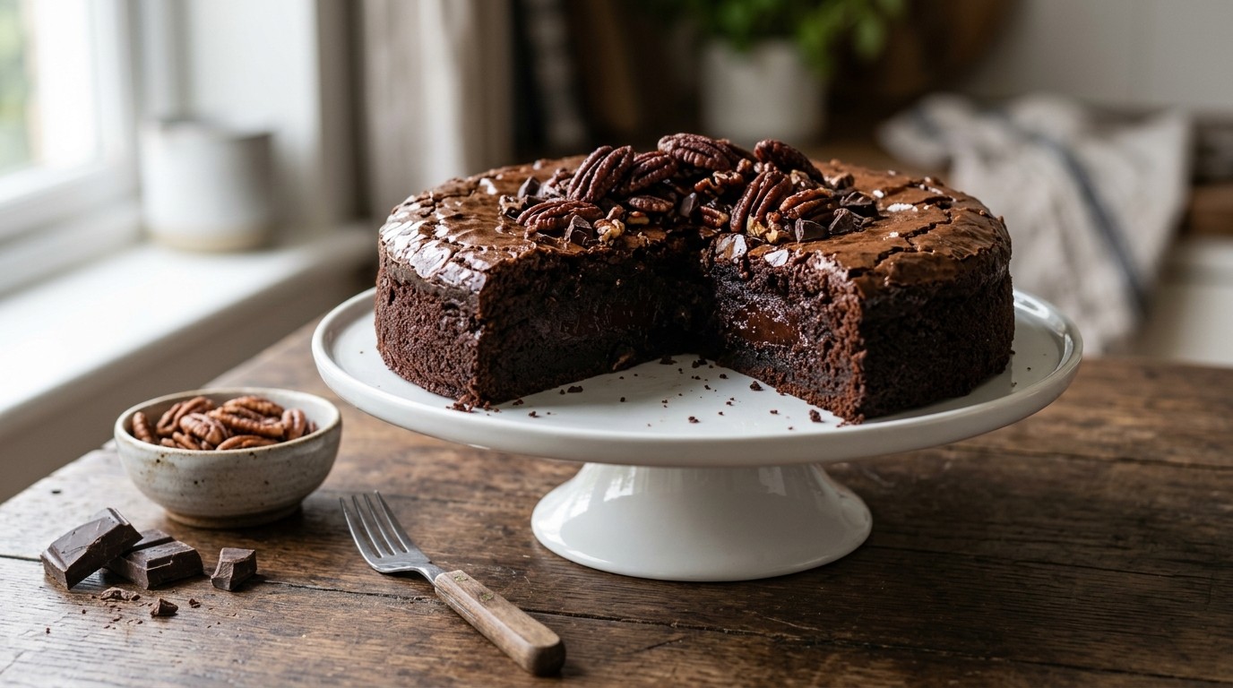 Chocolade fudgetaart