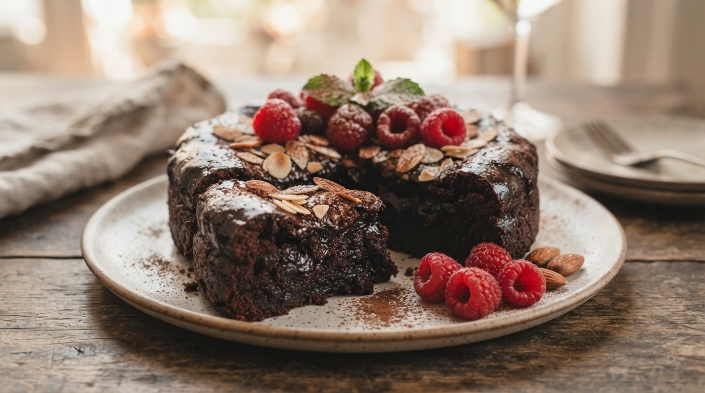 Chocoladecake met frambozen