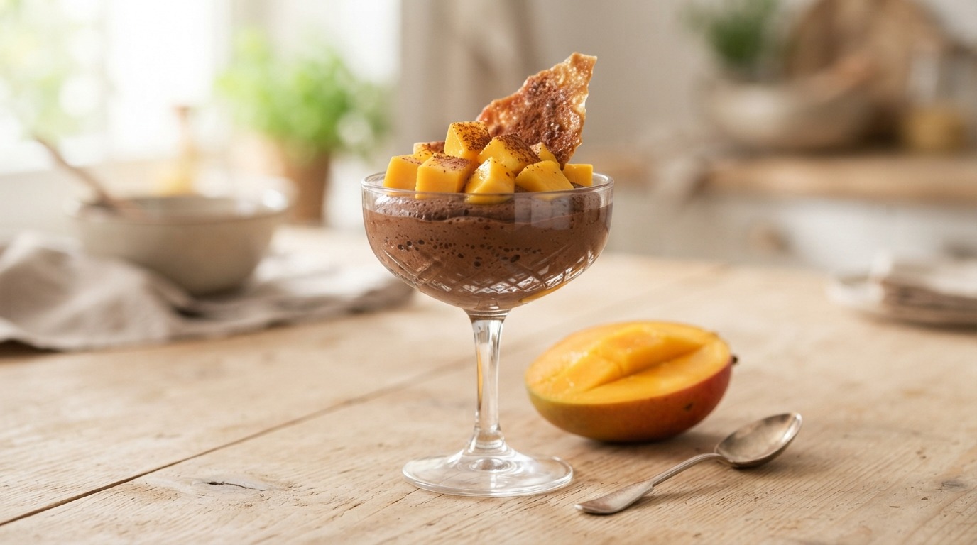 Chocolademousse met mango