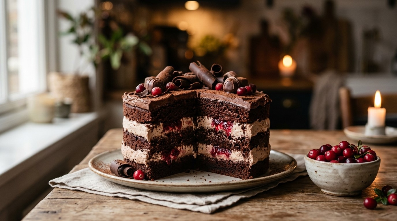 Chocoladetaart met rumroom