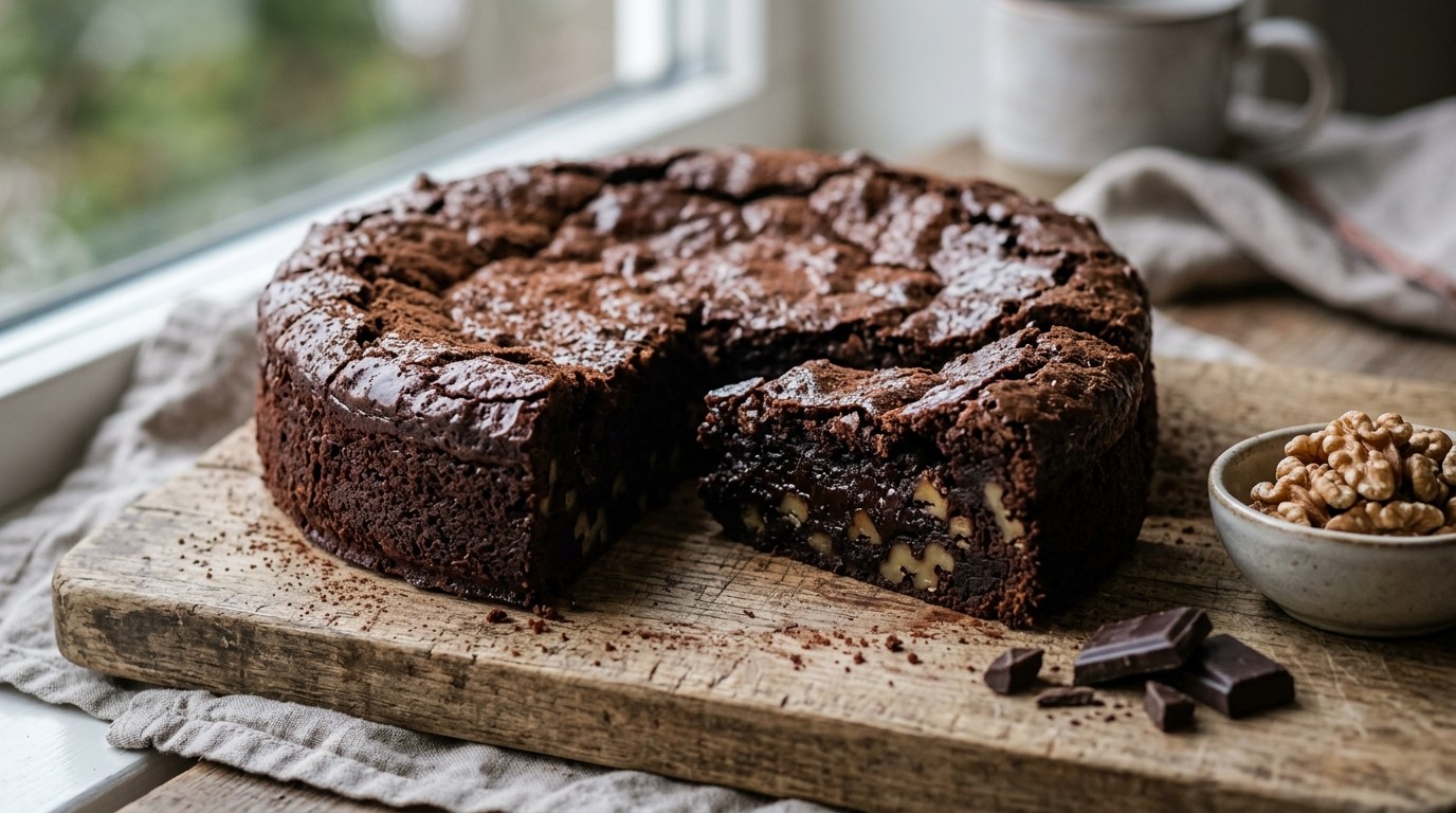 Chocoladetaart met Walnoten