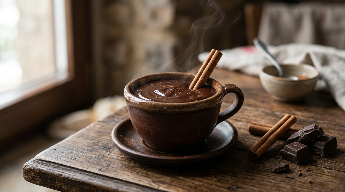 Chocolate con canela: Chocolademelk met kaneel