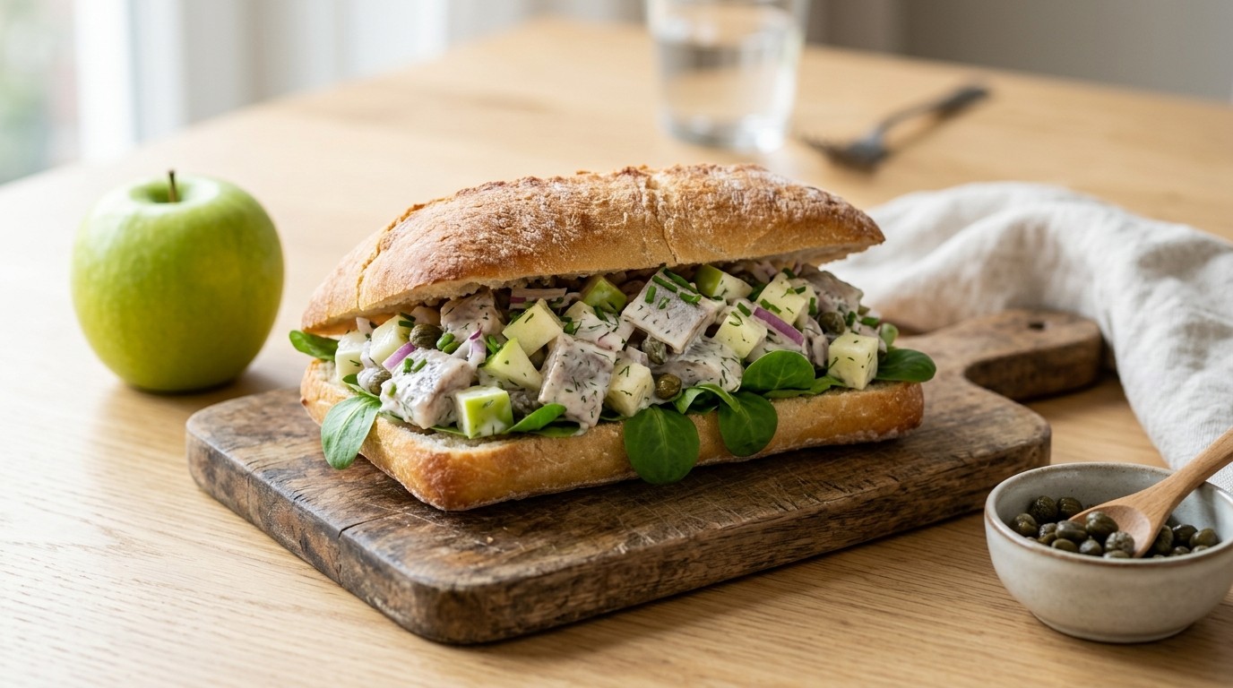 Ciabata met haringsalade