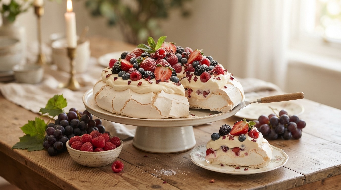 Citroenmeringue met mascarponecreme en vers fruit