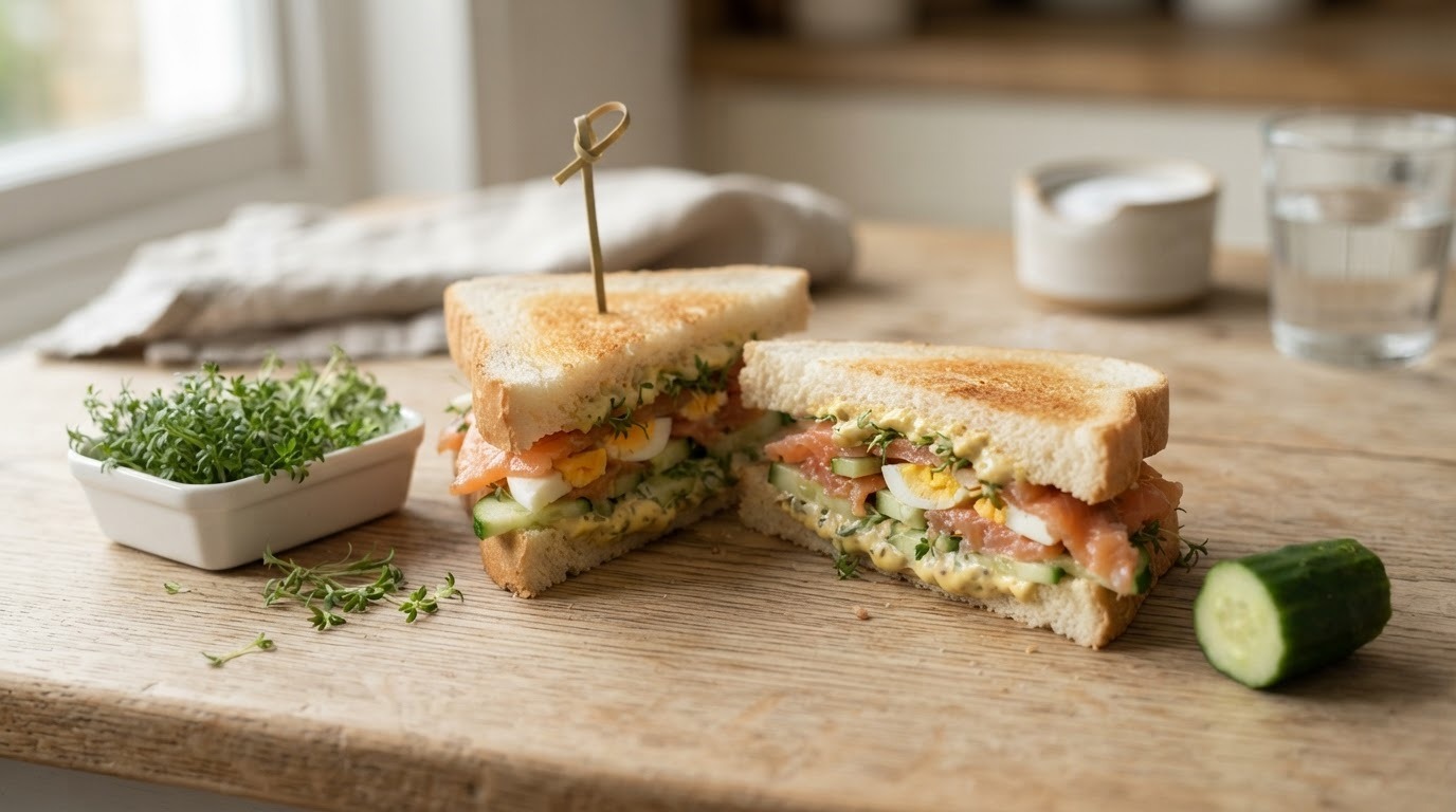 Clubsandwich met mosterdmayonaise