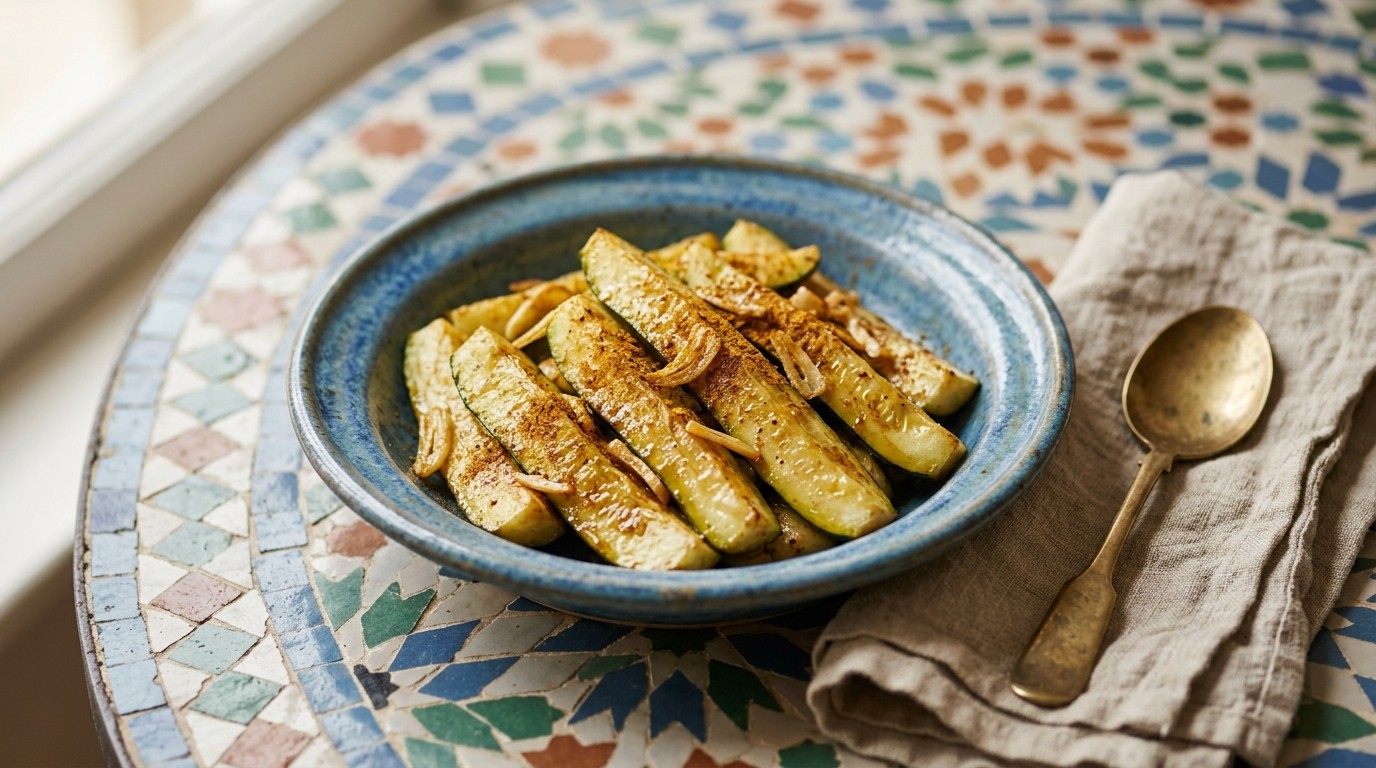 Courgette met Knoflook en ras el Hanout