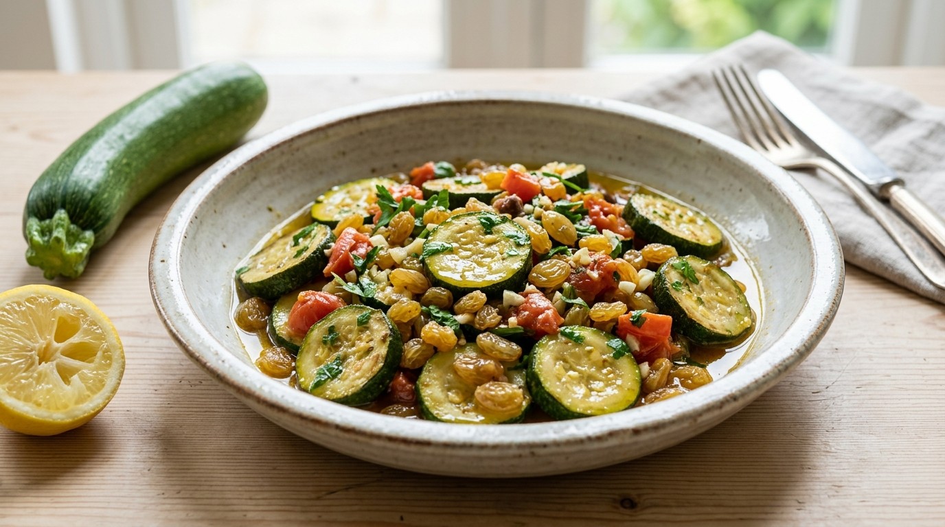 Courgette met rozijnen