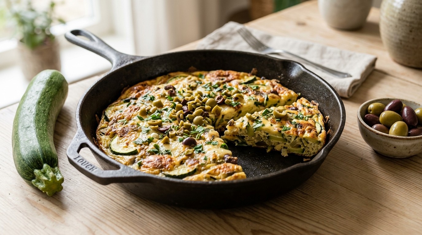 Courgette Omelet met Olijven
