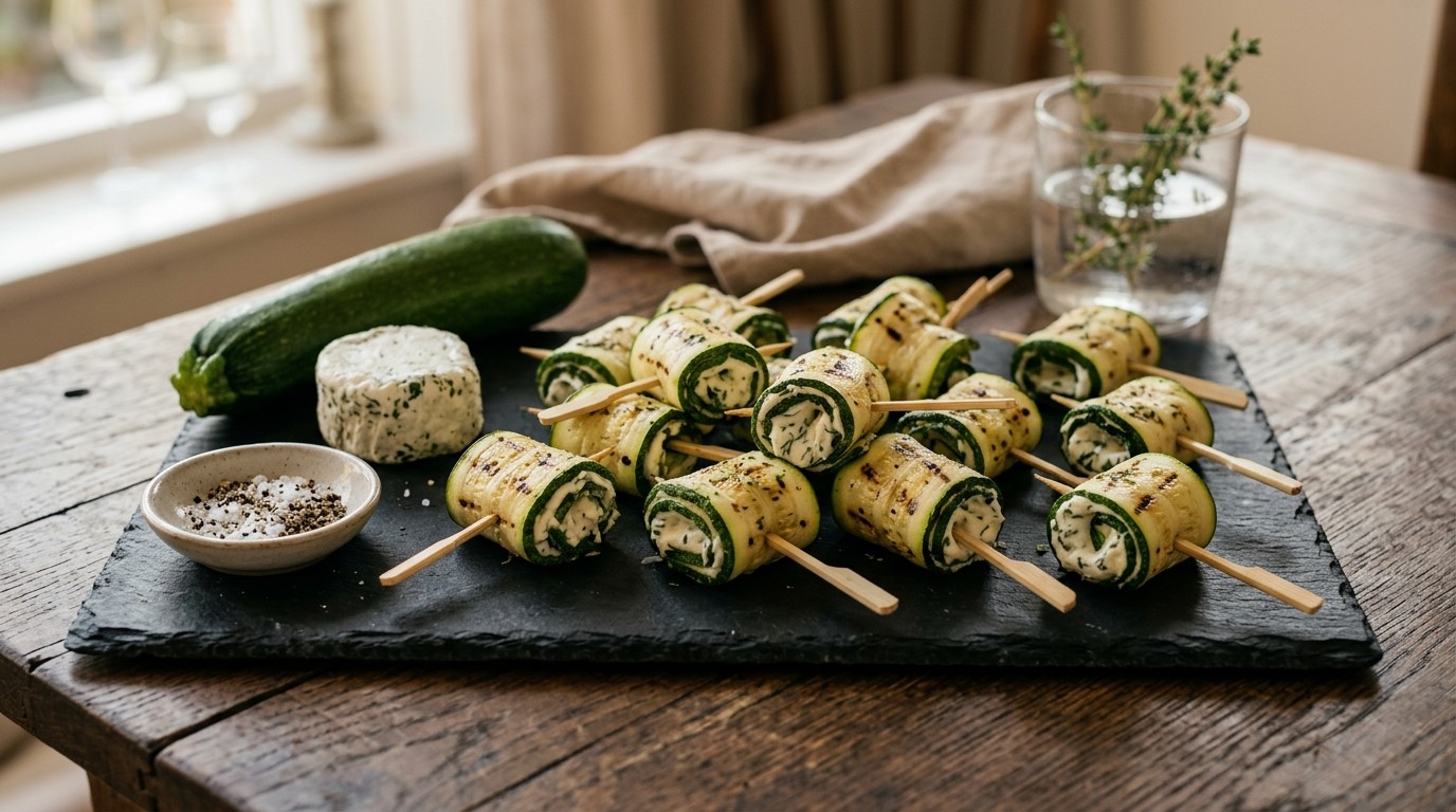 Courgetteprikkers met Franse Kaas