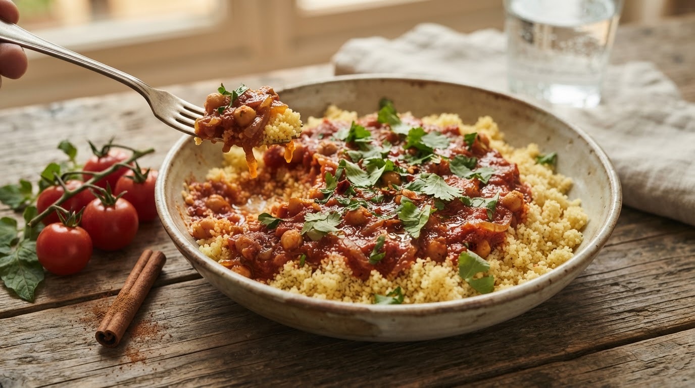Couscous met tomatensaus 'moroccan style'