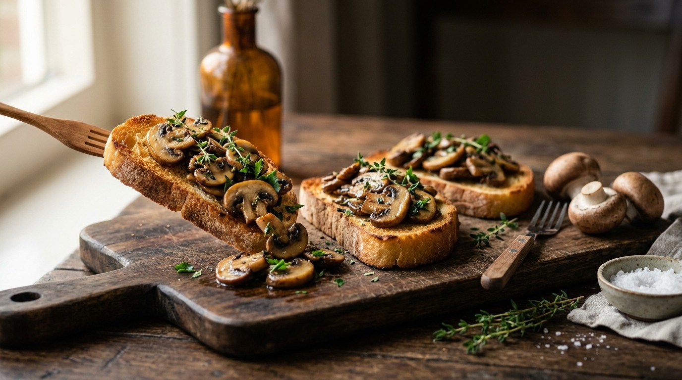 Croutons met champignons