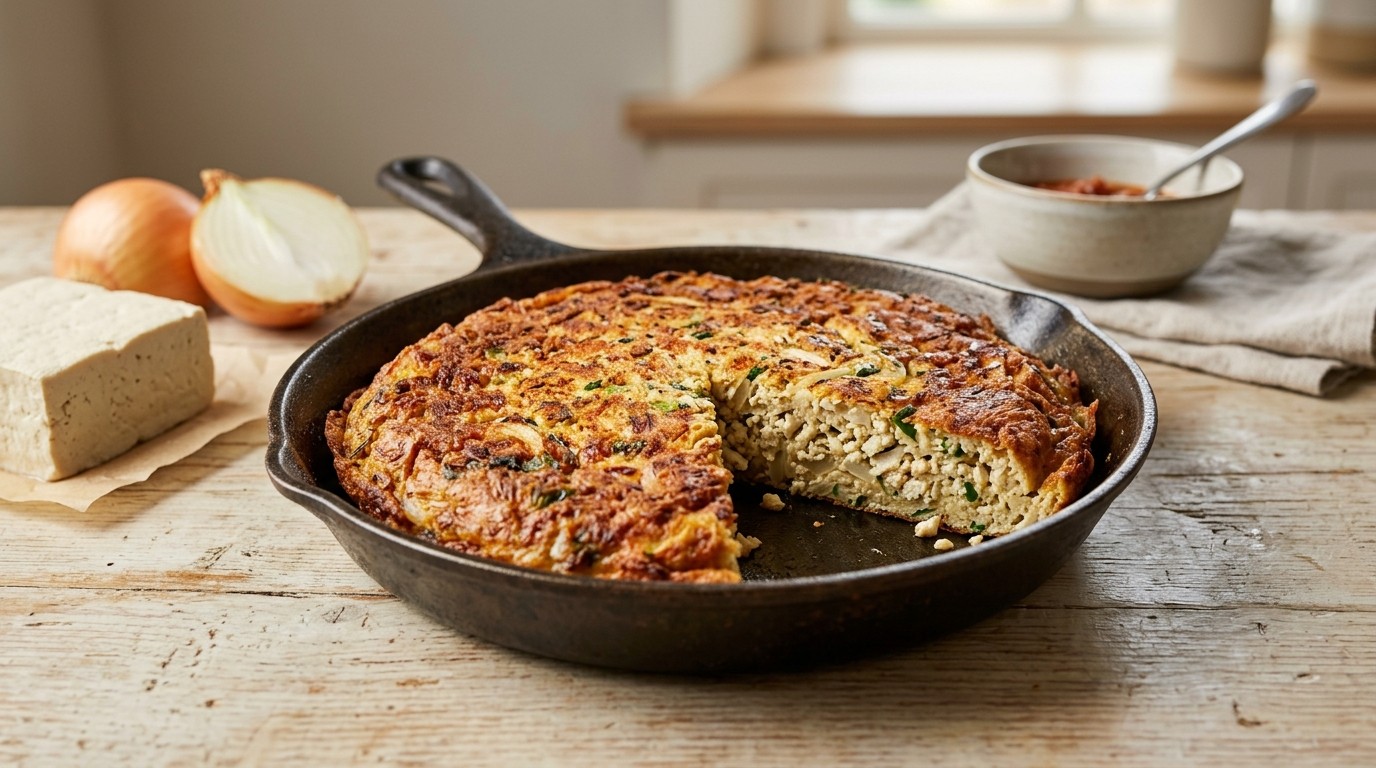 Dadar Tahoe Tiga (pannenkoek van Tahoe met ui)