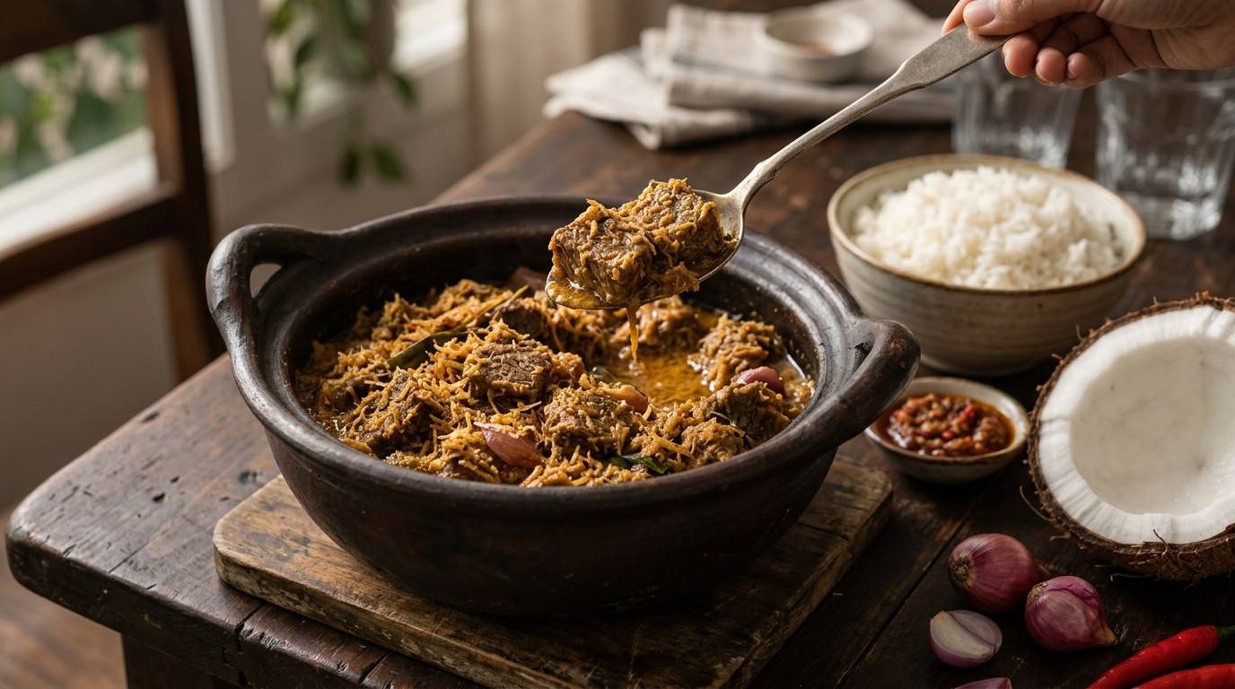 Daging Klapper (gestoofd Rundvlees met Kokos)