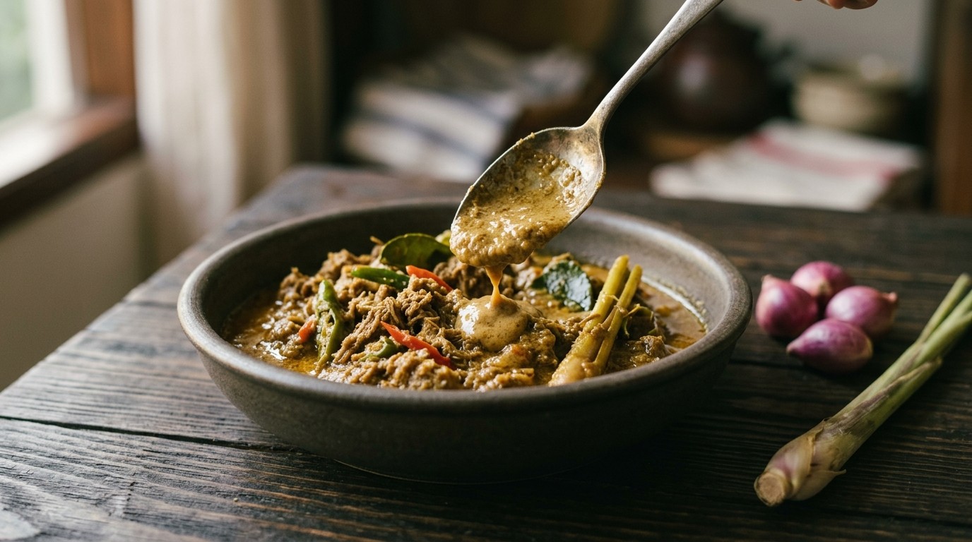 Daging Lelawar (gehakt met Kokosmelk)