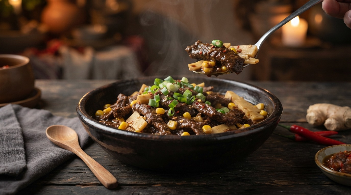 Daging Pedis (pittig rundvlees met bamboe)