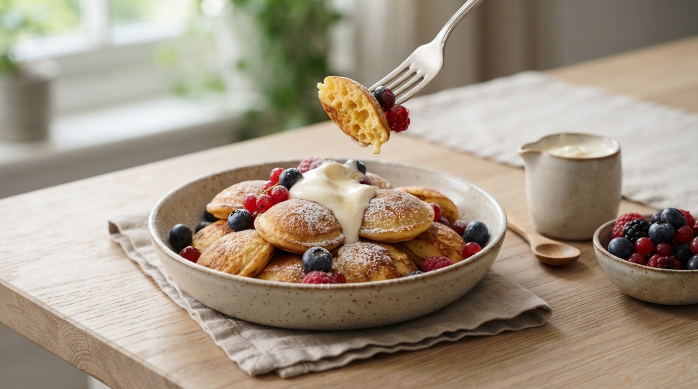 Deegpoffertjes met bosvruchten