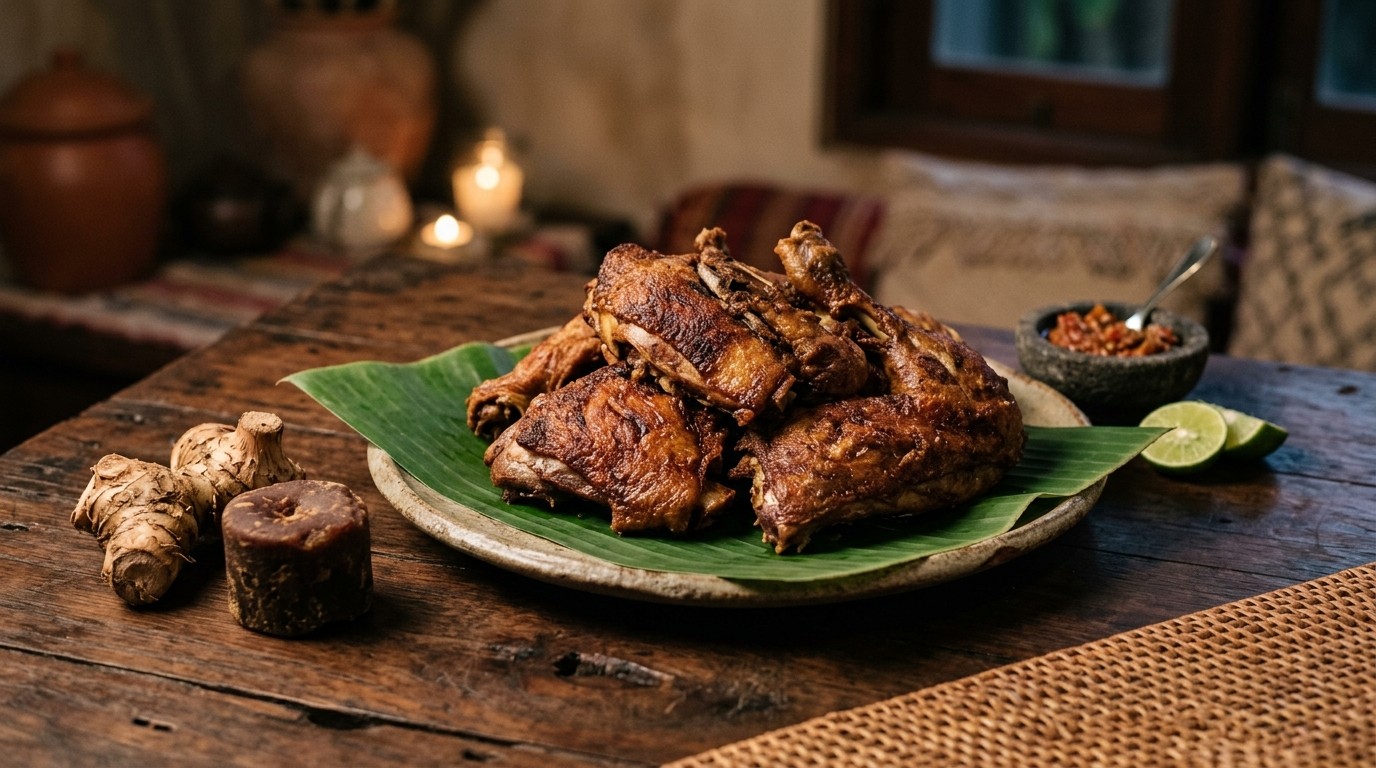 Diasinkan Bebek Dimasak Yang Digoreng Sebelum Disajikan (Gekookte Eend die Voor het Opdienen Gefrituurd Wordt)